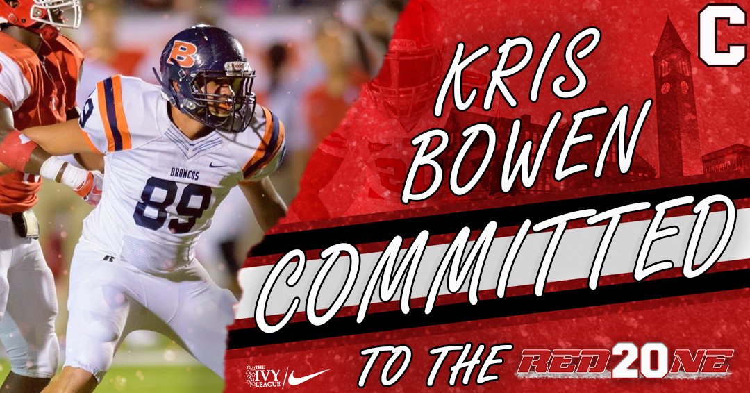 KrisBowen74's tweet photo. I would like to thank everyone for their support during the recruiting process.  I have decided to accept the offer to attend and play football at Cornell University. #YellCornell @BigRed_Football @dbranscom @VypeSATX @areyou_va @CoachSatBhakta https://t.co/BVUqq4351M