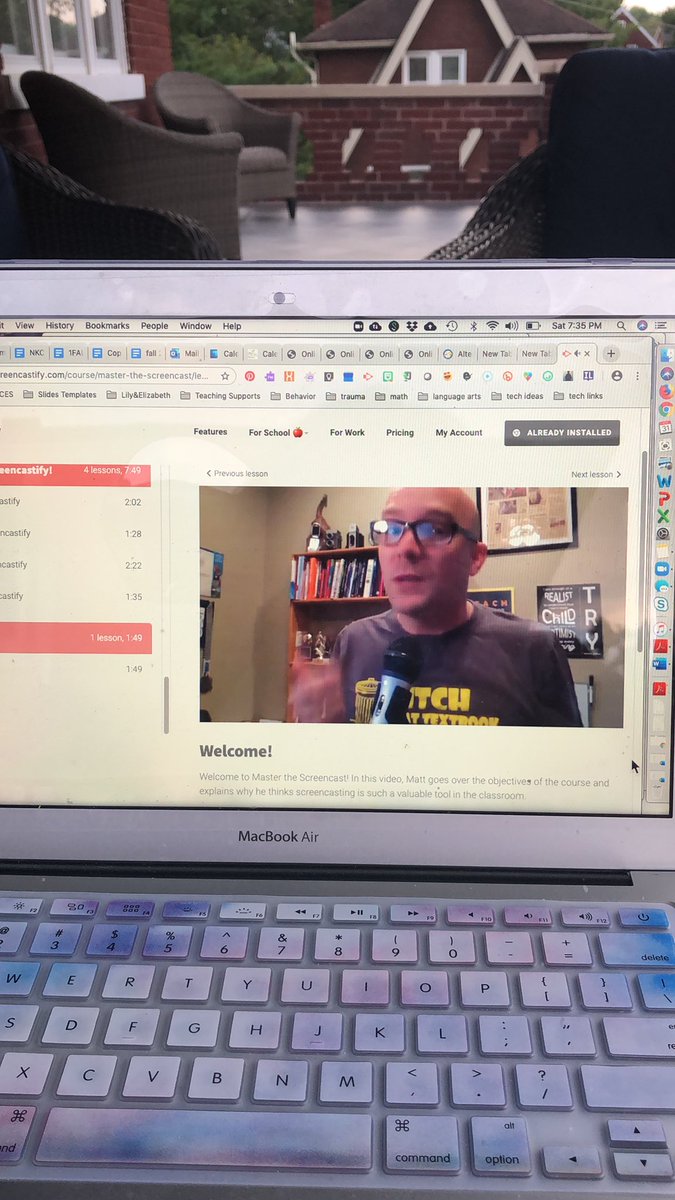 LauraLsclarke's tweet photo. Saturday night fun with @jmattmiller @Screencastify earning my #screencastifymaster badge 🥇 Yea @missbrown111 - hope you all join in #EDF204 & #SED270 https://t.co/tFPas9gLU8
