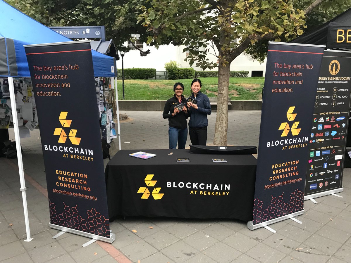 BlockchainEdu's tweet photo. School is back in session!
@CalBlockchain has already been tabling all day every day the past week on @UCBerkeley campus to recruit new bears to the B@B #blockchain family!
Going to be a greal school year!
#BlockchainEdu #GenerationBlockchain https://t.co/ERNFZqxU4b