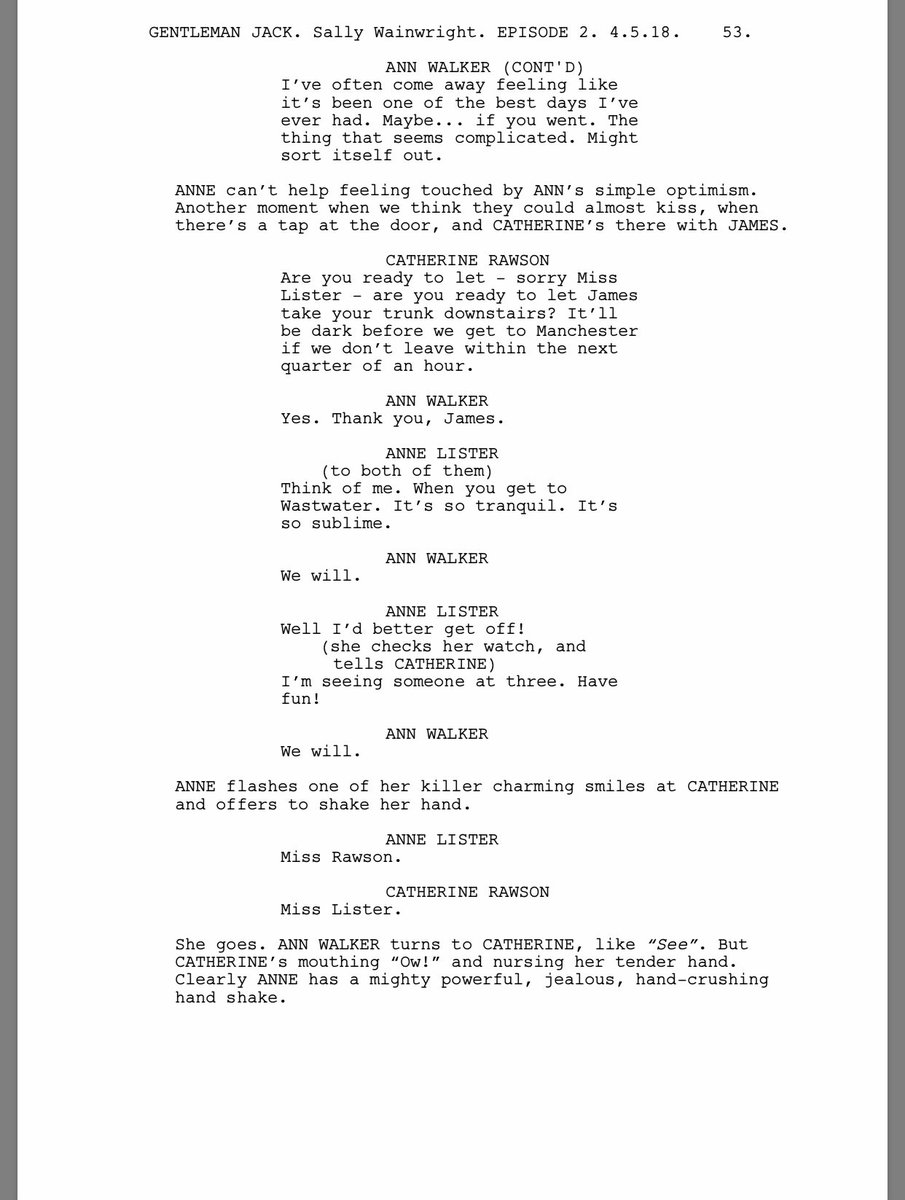 beakybox's tweet image. #GentlemanJack #Shootingscript Episode 2