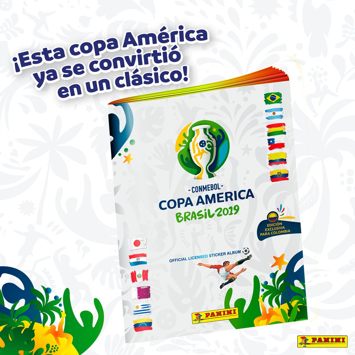 PaniniCol's tweet photo. Completa tu álbum Panini #CopaAmérica y guarda los mejores recuerdos de la fiesta del fútbol con la gran liquidación de sobres.

Descuentos del 50% al 80%. Disfrútalos en Panamericana, Éxito o en nuestra tienda oficial en Mercadolibre en https://t.co/ns7QNmyKw3 https://t.co/6sejQPw7Z0