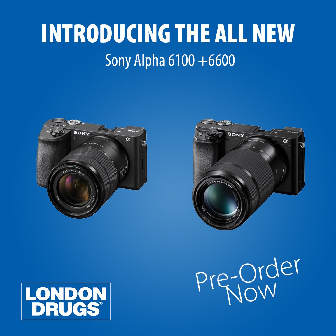 LondonDrugs's tweet photo. It's an exciting week for #photographers - 2 more new cameras just dropped! 📷 @SonyAlpha has announced their new #SonyAlpha #mirrorless cameras: #Alpha6100 and #Alpha6600! Reserve yours by pre-ordering here -> https://t.co/fwfoww7XAI #sonycamera #Sonyalpha6600 #Sonyalpha6100 https://t.co/J2ufeUJk2Z