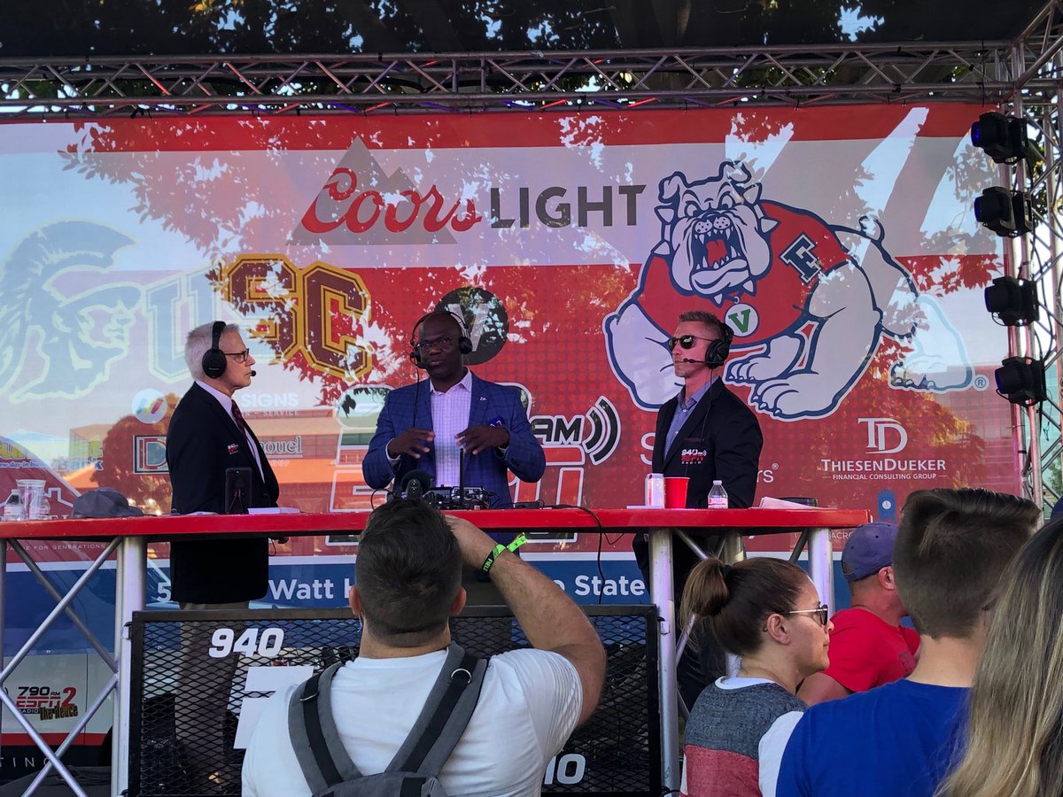 PCastadio's tweet photo. AD Terry Tumey is taking Fresno State Athletics to new heights. Thanks 940 ESPN for showcasing our Dogs! https://t.co/vCmZOjt8M4
