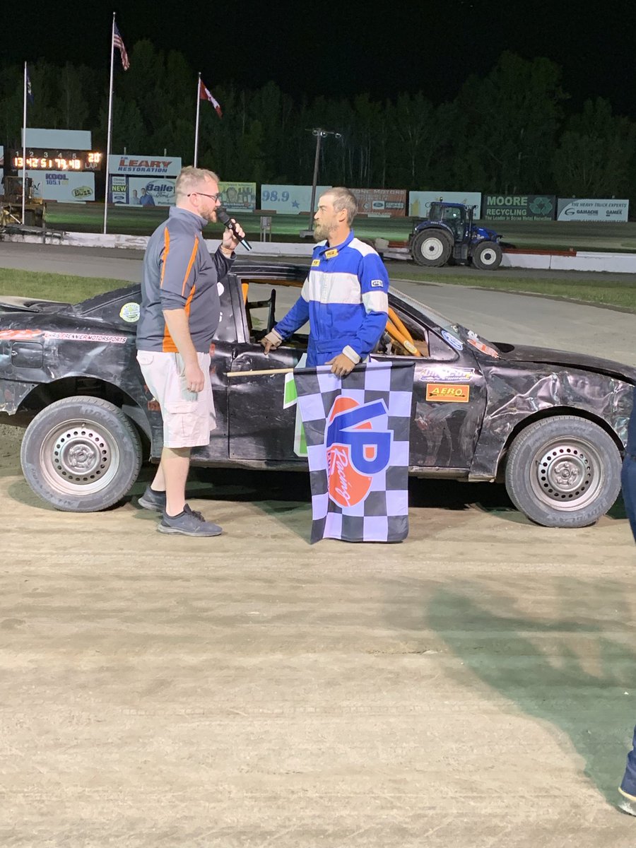#13 Nathan Smart takes the second feature in the Chris Frennier Motorsports Strictly Stocks! 2nd #42 Caleb Tourville 3rd #51x Cody Agoney
