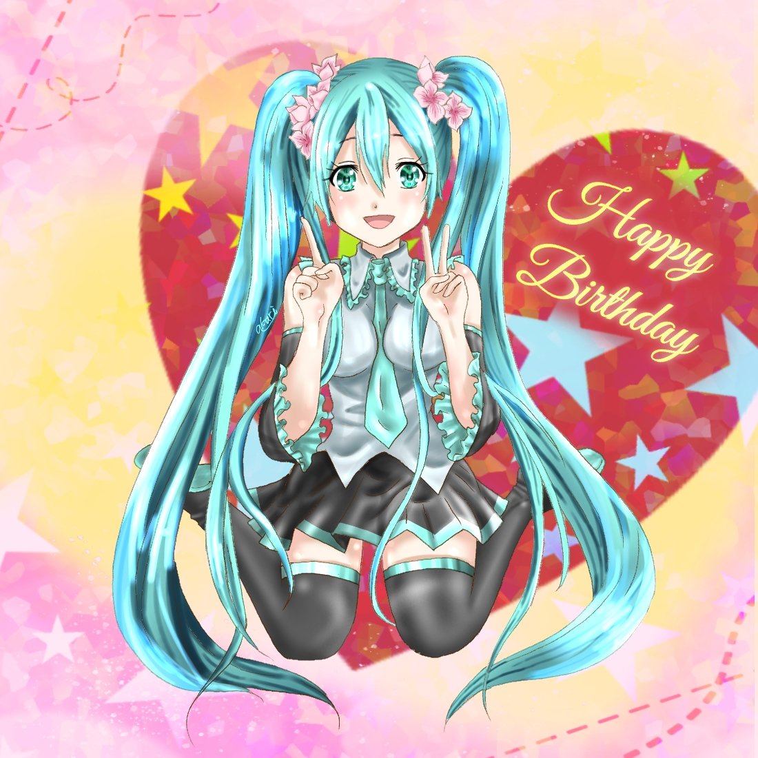 あかり イラスト垢 初音ミク生誕祭19 おめでとう 塗り直し どっちが好き 祝う人rtかいいね 初音ミク 初音ミク生誕祭 初音ミク誕生際19 初音ミク誕生祭 初音ミク12周年 8月31日は初音ミクの誕生日 1日1絵 イラスト王国 ଠwଠ T