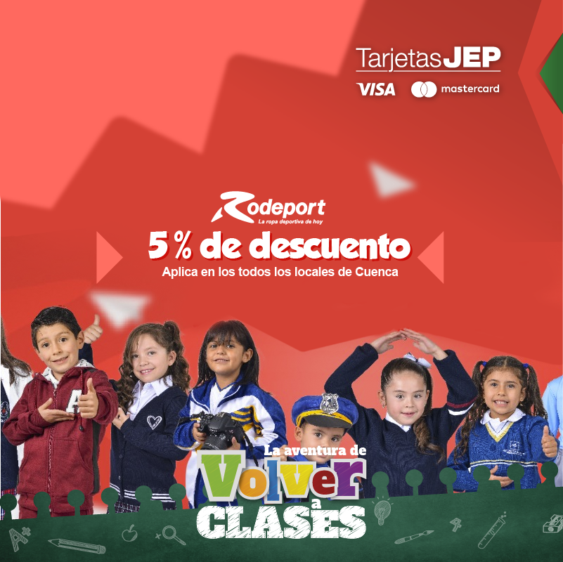CooperativaJEP's tweet photo. 🚶♂️¡Encuentra lo que necesitas para #LaAventuraDeVolverAClases!🚶♂️
Con #TarjetasJEP en #Rodeport recibes el 5% de descuento en todas tus compras. *Válido en #Cuenca. https://t.co/kVNX2eMypd