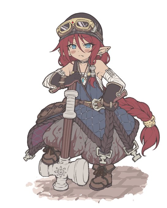 何となく描きたくなったドワーフ的な小人族の鍛冶屋のお姉さん(成人)。くおんちゃんと一緒で徐々に設定やデザイン修正や追加していじっていきたい...。 