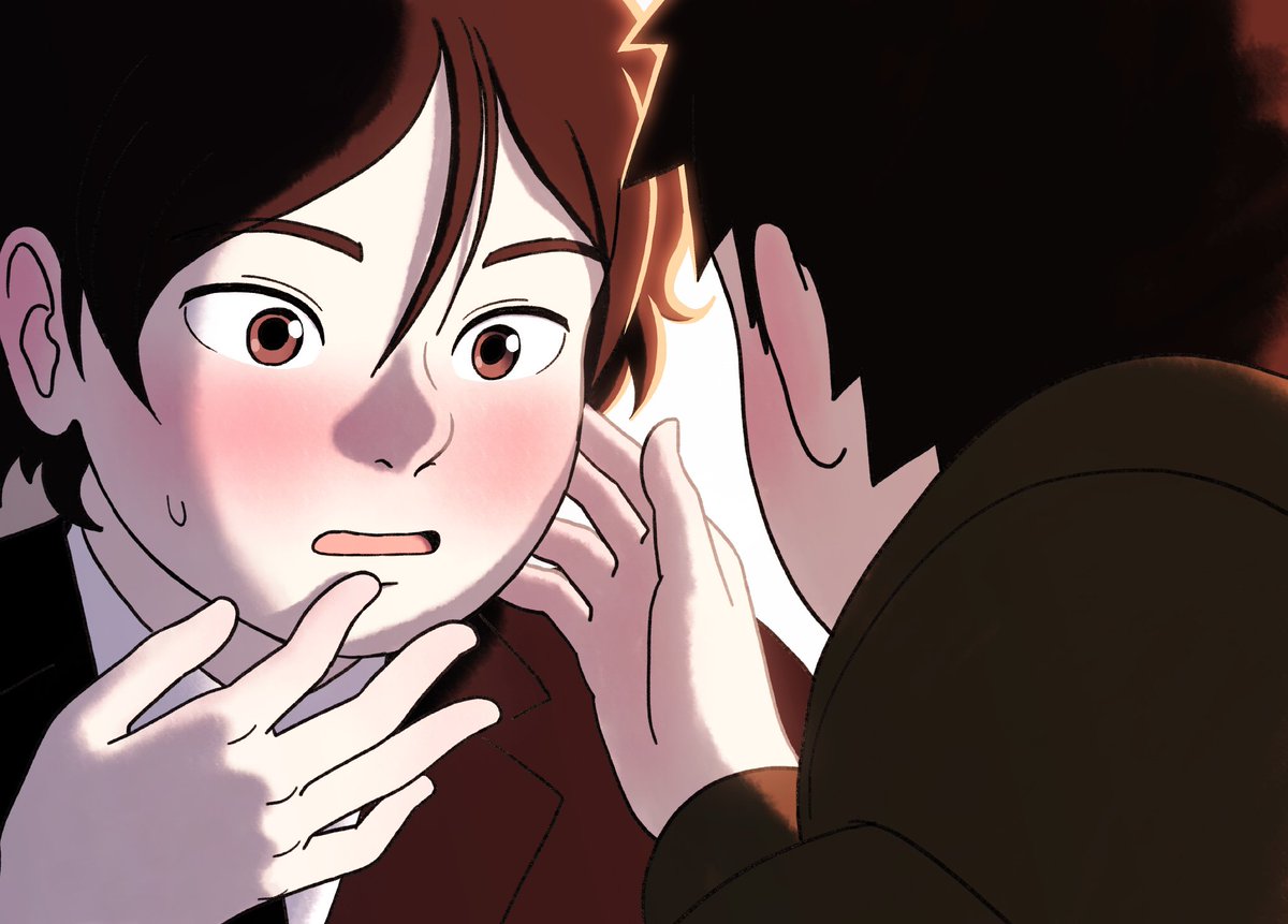 低デフォルメ系の絵でめっちゃ強い光源があるカットですらこの髪のあっさり感 猫分儀スミレ 新刊通販中のイラスト