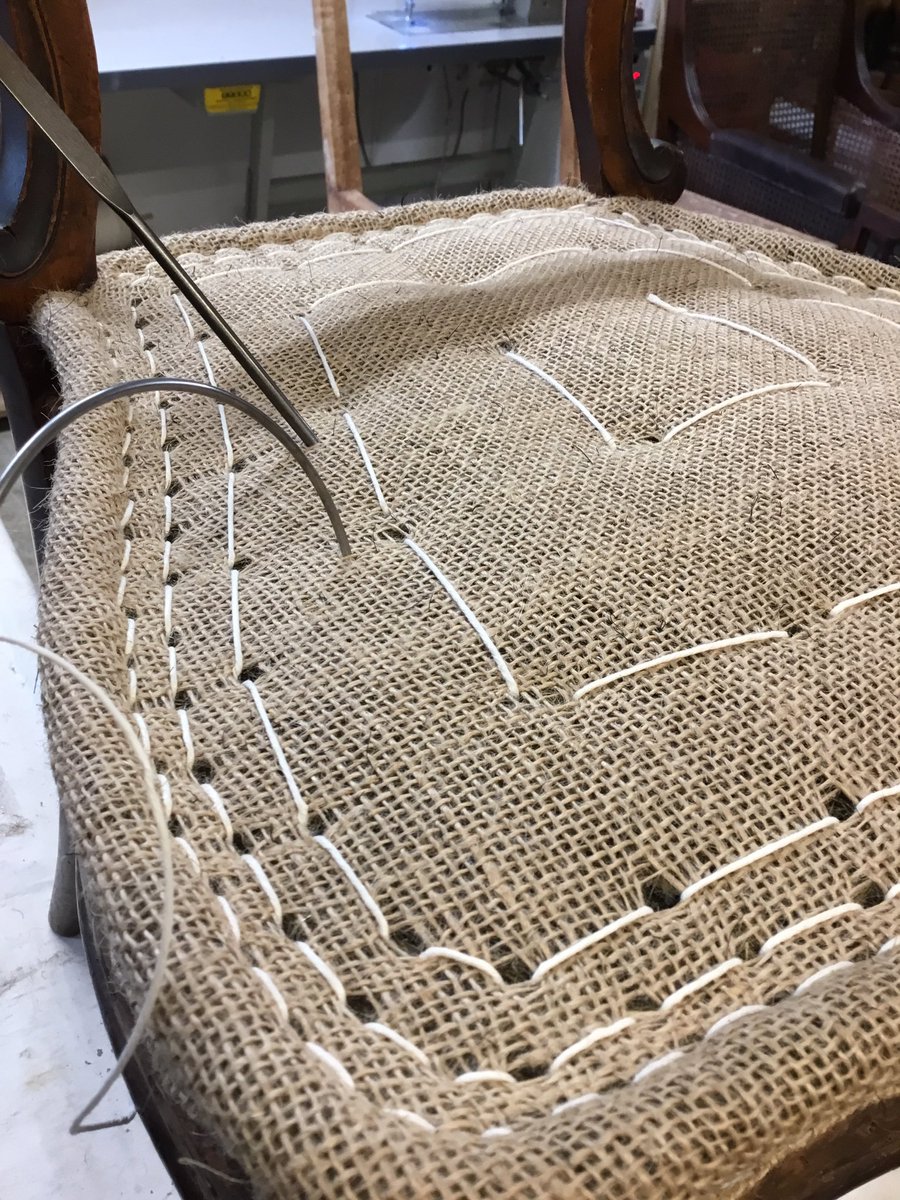 Horse hair, jute and linen correctly applied and your sitting on 100 years of reusable upholstery #traditionl #craft #upholstery