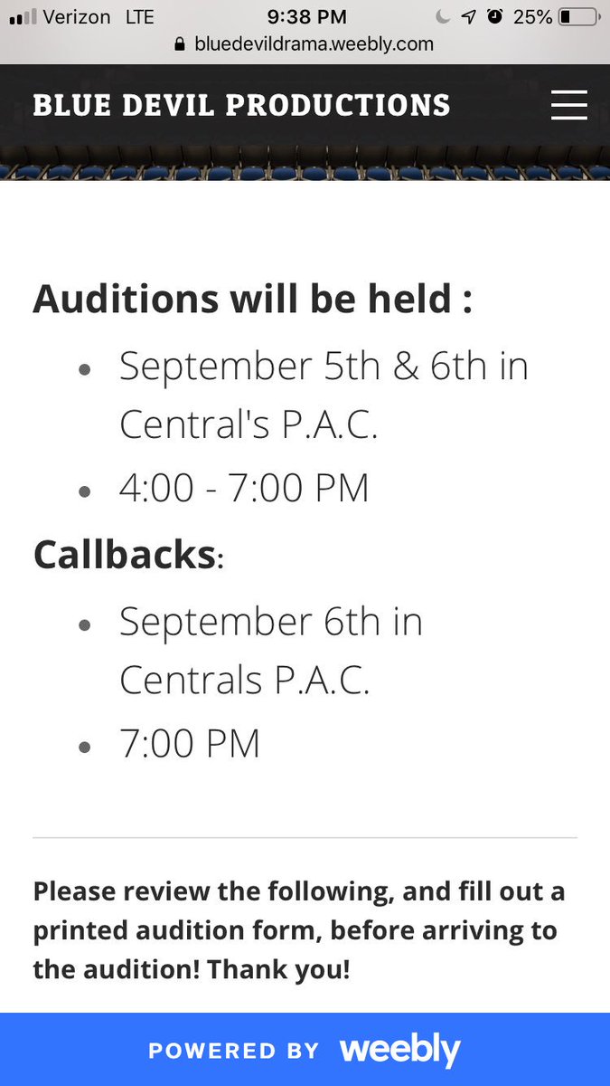 Drama_Central1's tweet photo. PSA: Audition material and forms are online at: https://t.co/er1KKQvhEE https://t.co/yUPinAnBf9