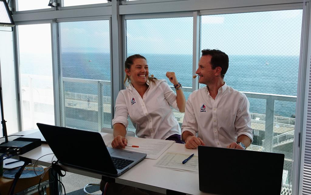 Always a laugh when <a href="/evivanacker/">Evi Van Acker</a> is in the studio. 5 medal races today as we build to <a href="/Tokyo2020/">#Tokyo2020</a> on <a href="/olympicchannel/">Olympic Channel</a> #hempelwcsenoshima