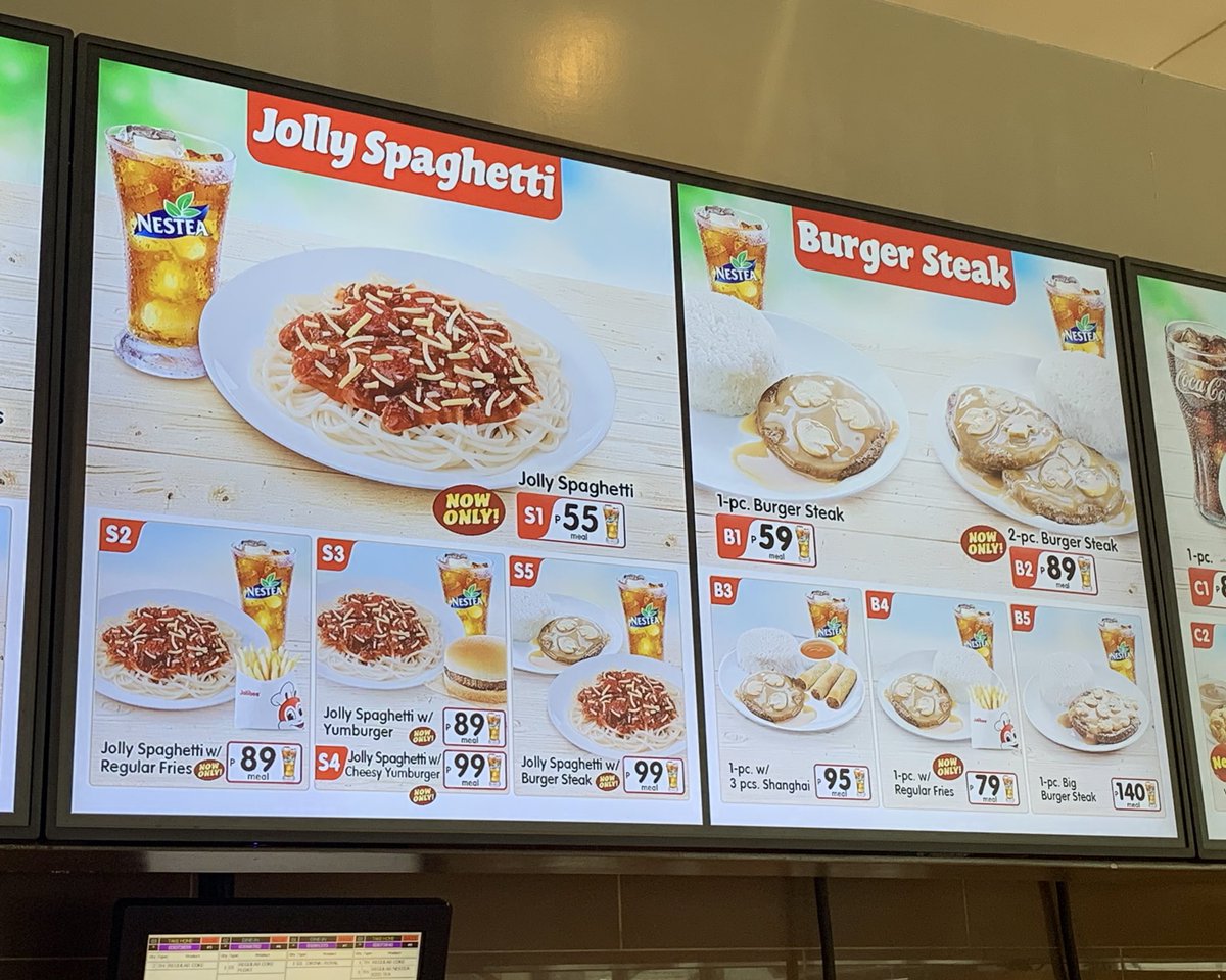 Want fries, burger steak, and spag at Jollibee?

Do not pick S2 (P89) and B1 (P59). It’s P148.

Pick S1 (P55) and B4 (P79) instead. It’s just P134.

Relevant cost din ‘yung P14. Chz.