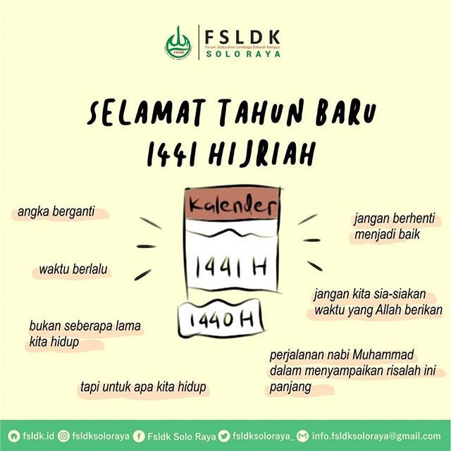 Selamat Tahun Baru Hijriah

Allah subhanahu wa ta'ala berfirman:
.
إِنَّ عِدَّةَ الشُّهُورِ عِندَ اللَّهِ اثْنَا عَشَرَ شَهْرًا فِي كِتَابِ اللَّهِ يَوْمَ خَلَقَ السَّمَاوَاتِ وَالْأَرْضَ مِنْهَا أَرْبَعَةٌ حُرُمٌ ۚ ذَٰلِكَ الدِّينُ الْقَيِّمُ ۚ فَلَا تَظْلِمُوا فِيهِنَّ أَن…