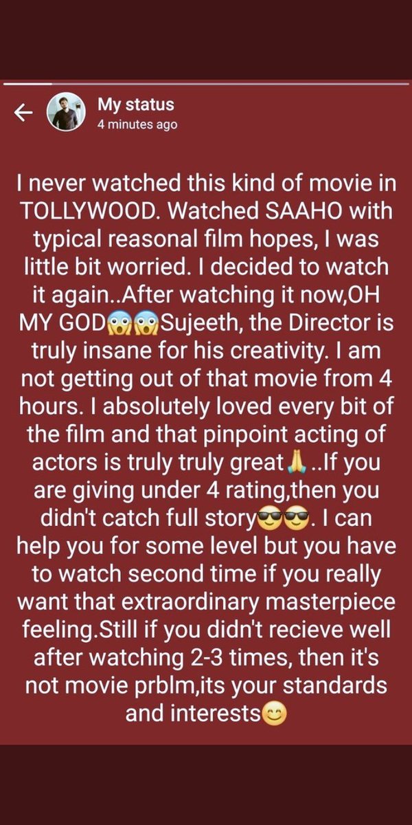 AaryaranjanB's tweet photo. #Saaho #Prabhas Time starts ๐ฑ๐ฅ๐ฅ๐ฅ#Ripbox-office
Genre - Action Thriller Screenplay india's Biggest action movie๐ฅ๐ฅโค๏ธ๐ฅlove it#SaahoBlockbusterOpening https://t.co/BrqoRW0mdZ