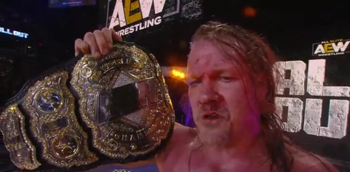 Jericho makes history once more. #AEWWorldChampionship  #AEWAllOut