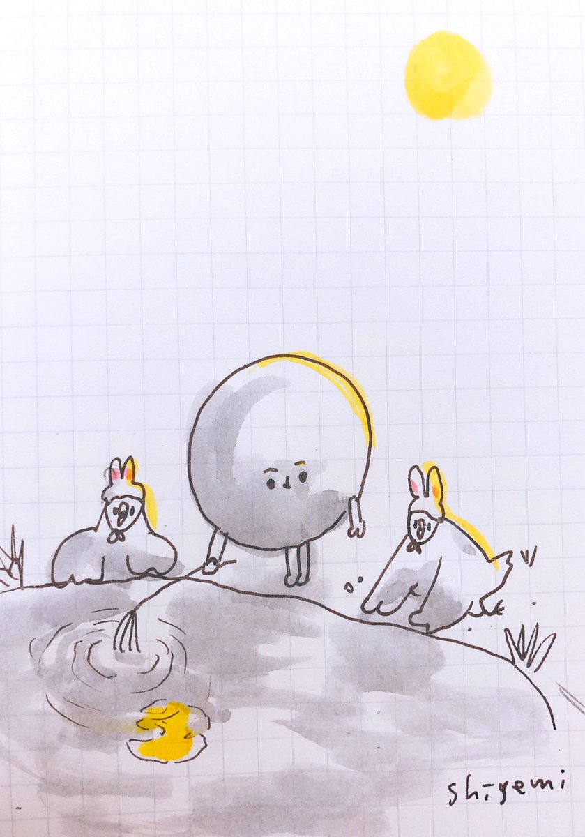 「家出した月

鳥「月の君がここにいるのに
何で空にも君がいるの?」

月「あれは」|shigemiのイラスト