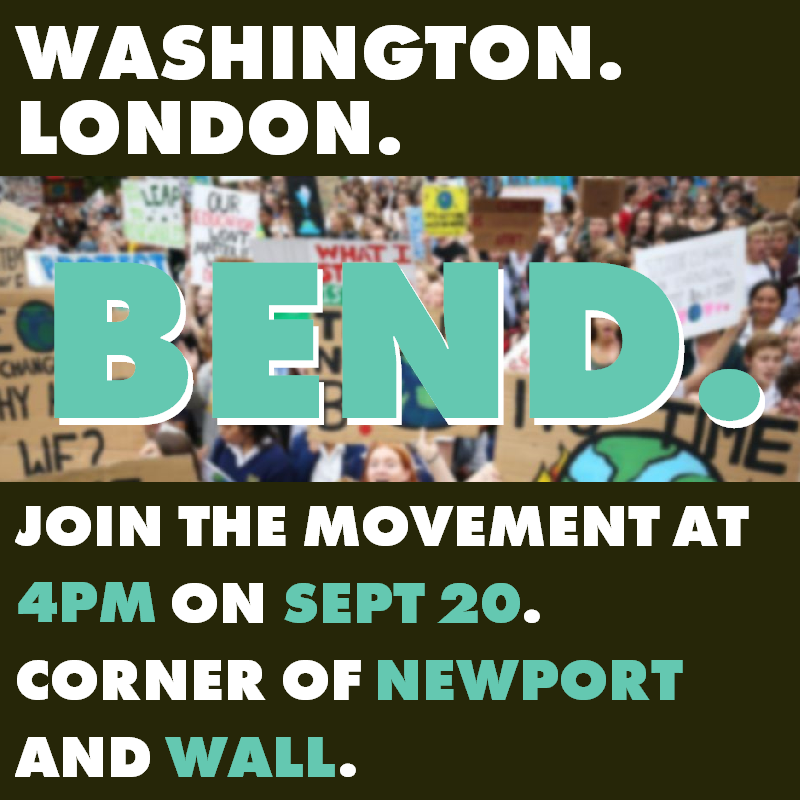 ORClimateStrike's tweet image. On September 20th, we strike again.
Join us at Peace Corner in Bend to demand action against Climate Change, NOW.
Together, we can win the fight for our planet. ✊
#Fridays4Future #youthclimatestrike #schoolstrike4climate #InBend #Resist