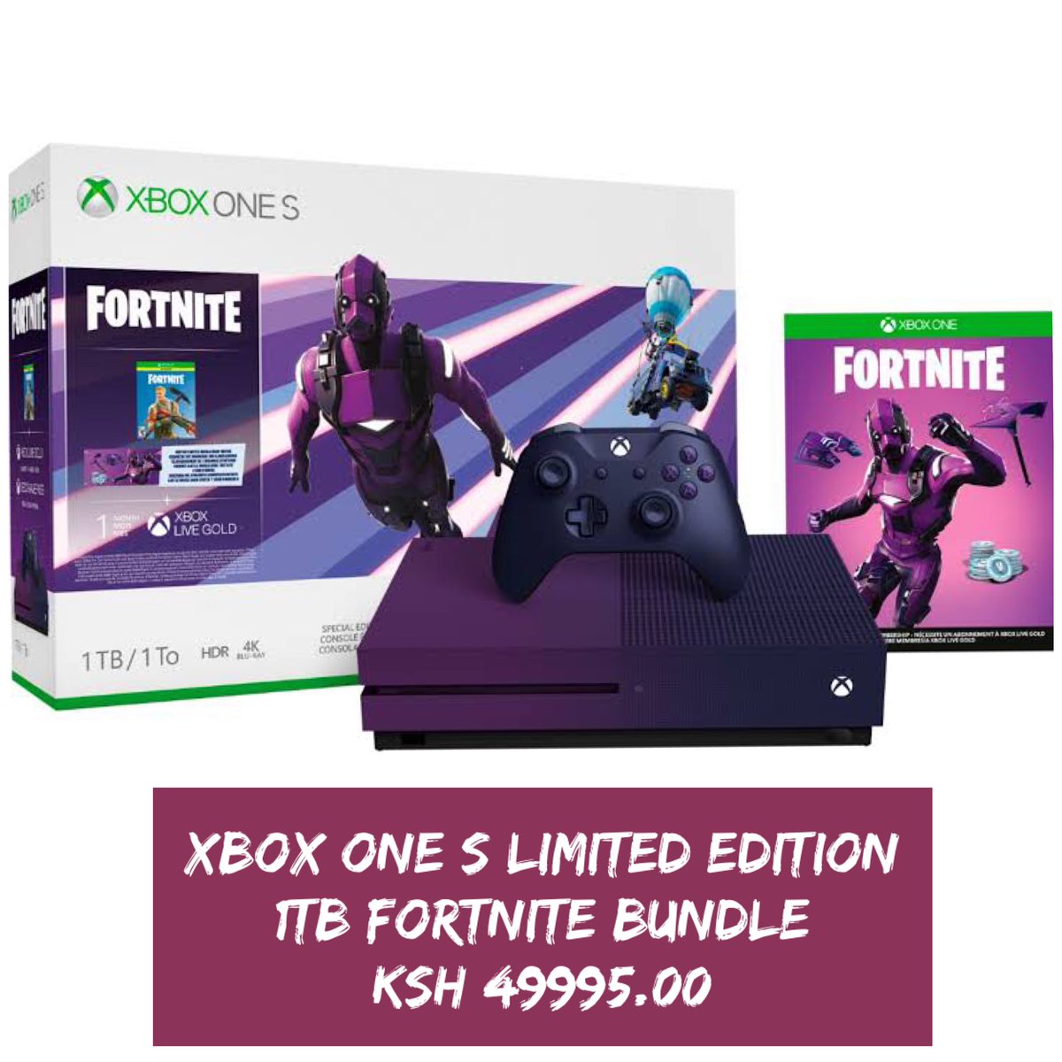 Gamechanger Kenya On Twitter Get A Touch Of Purple Royalty This September This Limited Edition Xbox One S 1tb Gradient Purple Console Comes Bundled With A Full Game Download Of Fortnight Battle