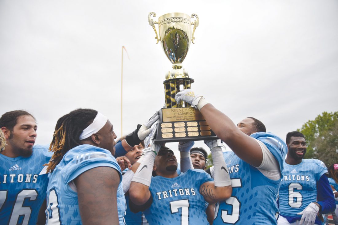 DanaBecker's tweet photo. Just one play left to be called by @CoachTalto2 to signal @TritonNation biggest win in years:
"I called for victory right away."
The Tritons downed No. 2 Iowa Western Saturday, 28-26, on a day when they honored former player Vinnie Harvey
@djirons14
https://t.co/fltR0OmESo https://t.co/Fy8hG0BMRS