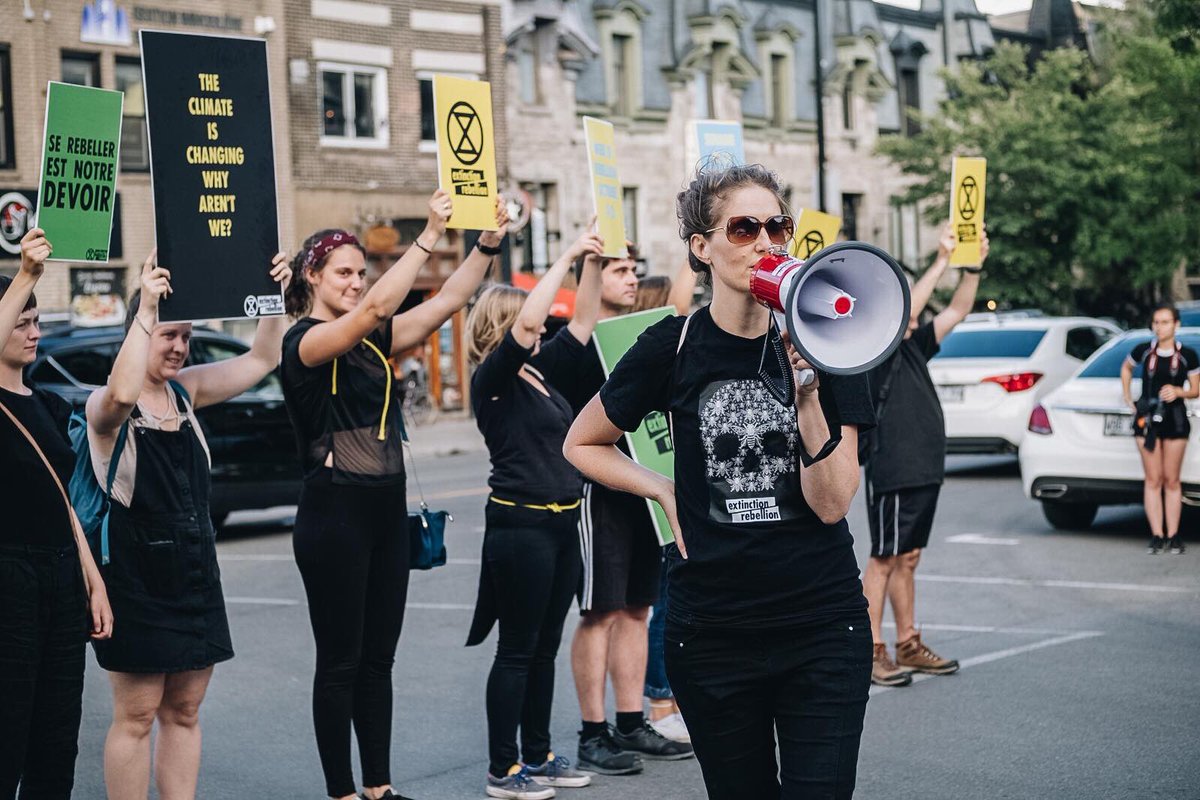 Nuée de rebelles traversant TRÈS lentement aux intersections à Montréal. #slowswarm #UrgenceClimatique #TellTheTruth facebook.com/20193049483595…