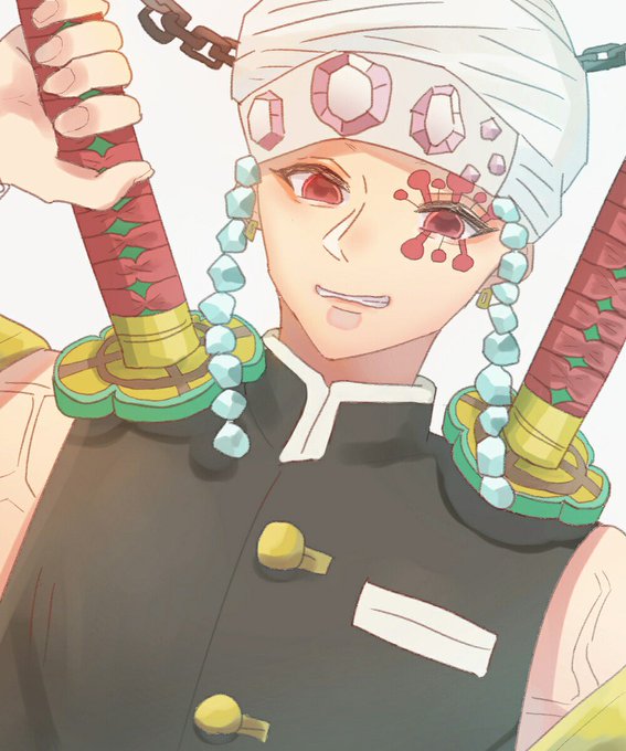 るるぺさんがTwitterに投稿した宇髄天元(鬼滅の刃)のイラスト。