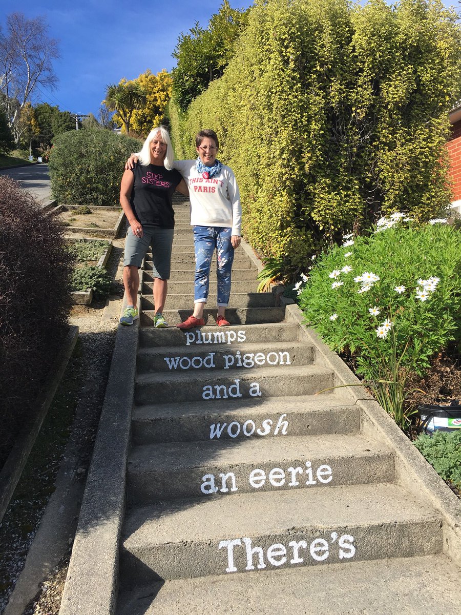 #stepsistersdunedin put #PoemsOnSteps in public spaces.
This time they are painting on #baldwinstreet a #poem that relates very well to the area. It’s still a work in progress.
#Dunedin #DunedinUnescoCityOfLiterature #unescocityofliterature #NewZealand #DunedinNZ #poetry