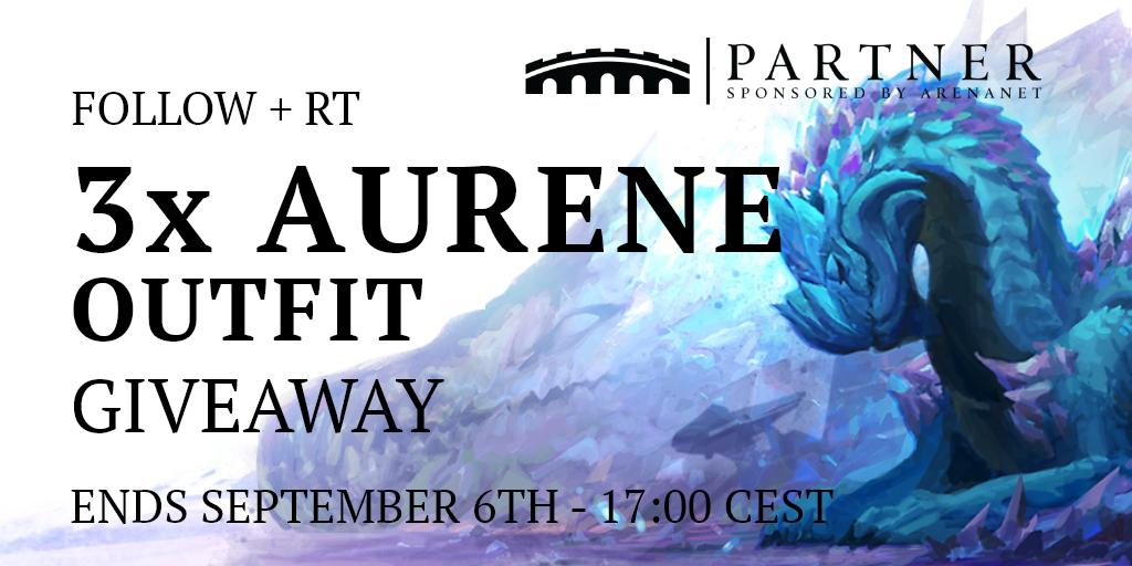 RedicheGG's tweet photo. AURENE OUTFIT GIVEAWAY, WHOOP.

➡️3x Aurene Outfits.
➡️RT + Follow to enter.

Giveaway is sponsored by @ArenaNet.
Ends September 6th 2019, 17:00 CEST.
#GW2 #GuildWars2 #IcebroodSaga https://t.co/4W0Eb6h44d