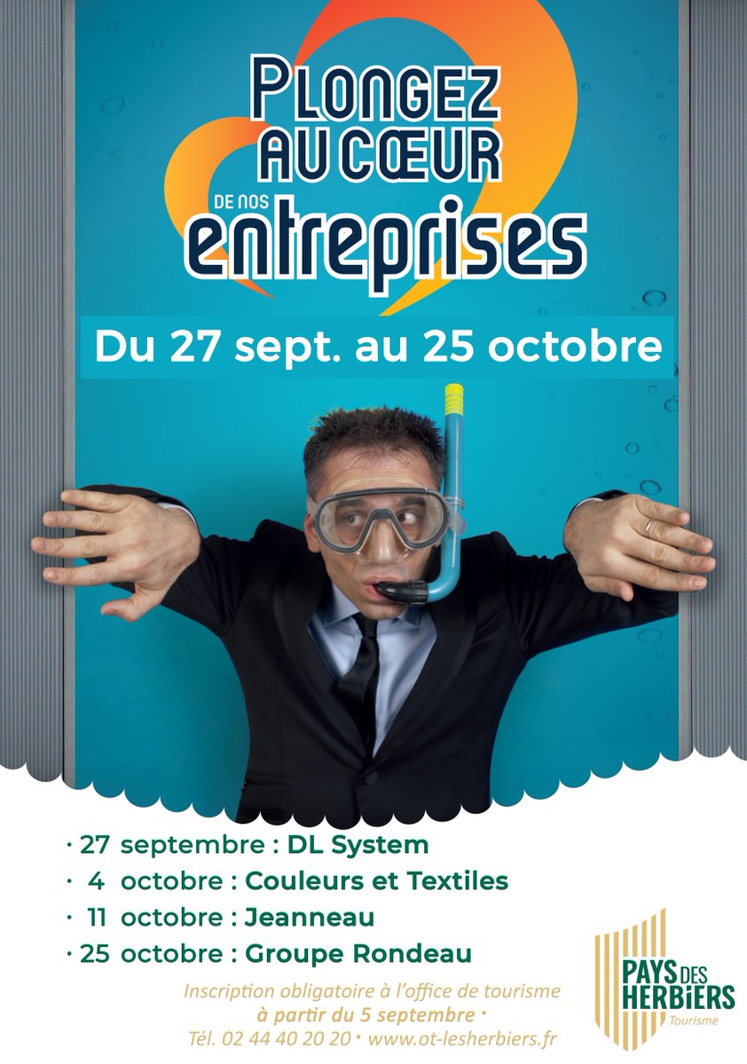 AntoinePoupelin's tweet photo. Le #paysdesherbiers vous propose cet automne de "plonger" au coeur de nos entreprises !
Au menu : DL System, Couleurs et Textiles, Jeanneau et le Groupe Rondeau
#tourisme #tourismeeconomique https://t.co/aHkcmRetNW