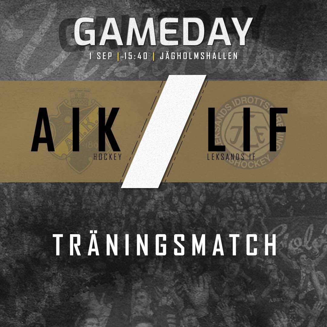 AIKHockeyDam's tweet photo. Idag åker vi till Viggbyholm för att spela mot Leksands IF. Kom till Jägholmshallen och stötta oss. Matchen börjar 15:40 och entrén är 50kr för alla över 18 år och överskottet går till Viggbyholms tjejverksamhet. 
#AIK #hockey #sdhl #viggan https://t.co/qFhgcpcZ4k