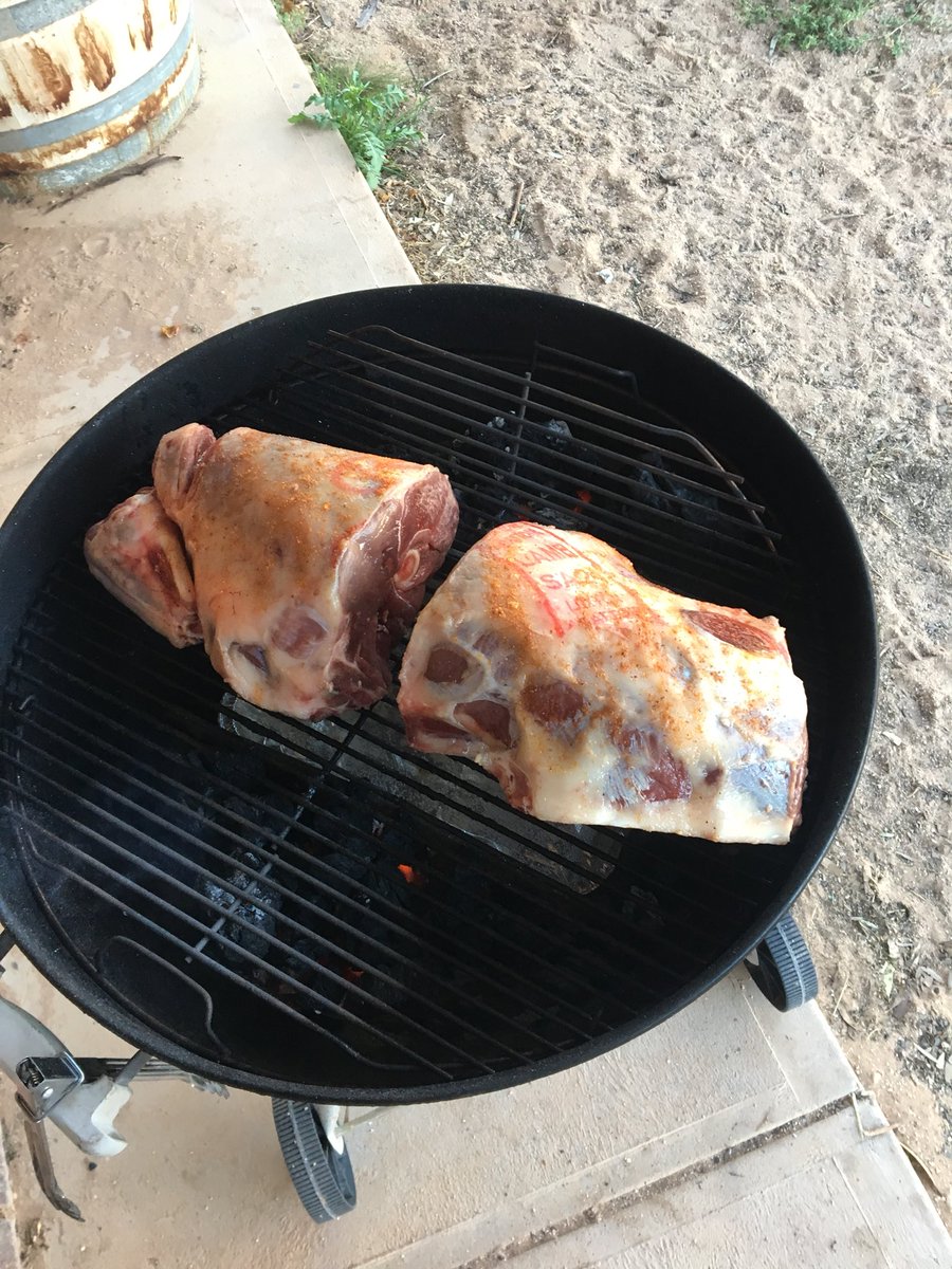 The only thing better than putting one lamb roast in the Webber IS PUTTING TWO IN. #lovinglamb
