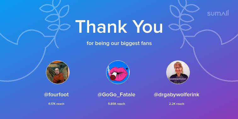 isbiltur1's tweet photo. Our biggest fans this week: fourfoot, GoGo_Fatale, drgabywolferink. Thank you! via https://t.co/hylQrUwo20 https://t.co/bAS2Rjqgy1