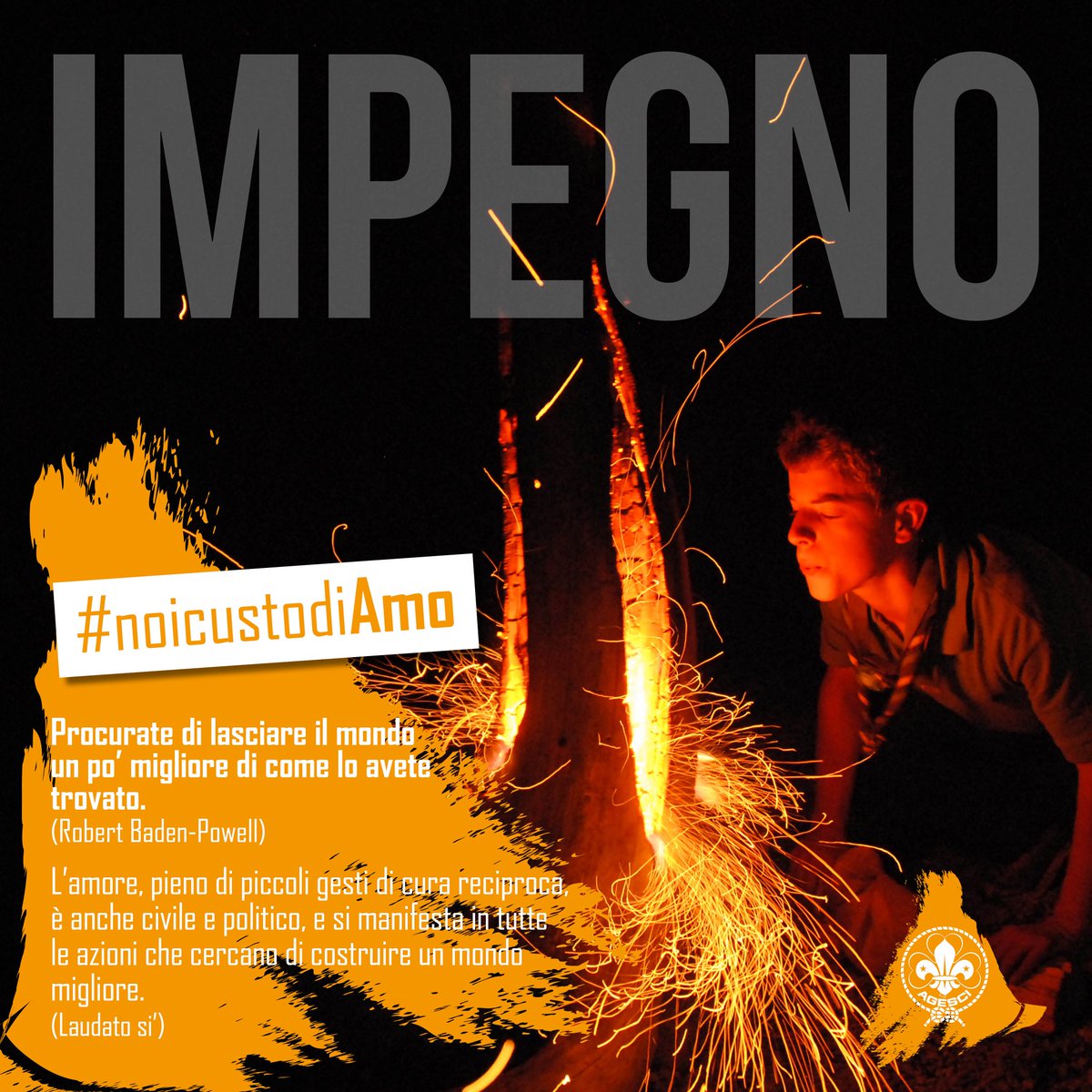 Ultima tappa della nostra campagna #noicustodiAMO. Oggi è la 14esima Giornata per la custodia del #Creato. Diamo concretezza al nostro #impegno.
<a href="/agesci/">AGESCI</a> <a href="/agesciPE/">Proposta Educativa</a> <a href="/CamminInsieme/">Camminiamo Insieme</a> <a href="/BrancaEG/">Branca EG - AGESCI</a>