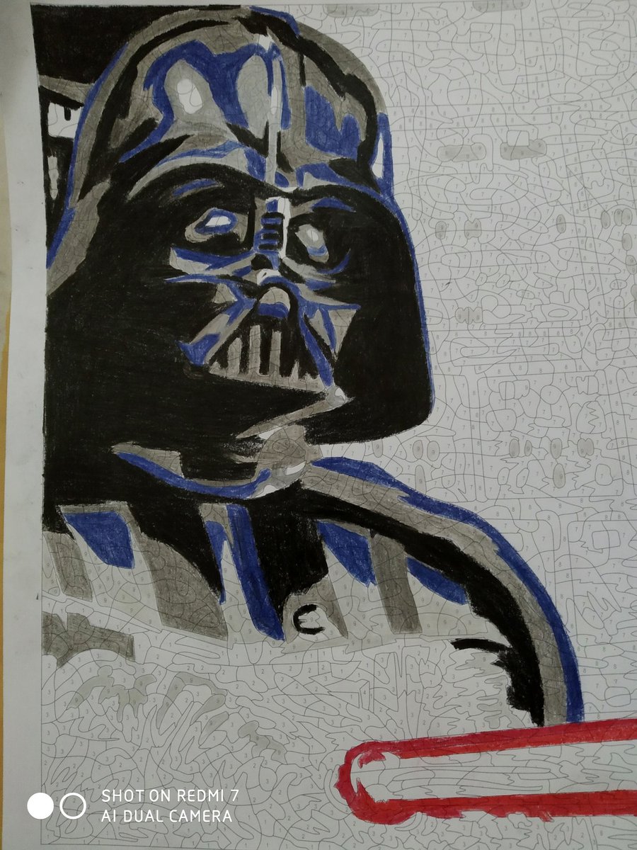 aleetha's tweet photo. Coloring #DarthVader is in progress.
I chose wrong colours 😞
#StarWars #ColoringByNumbers https://t.co/YNdmoPqBFp