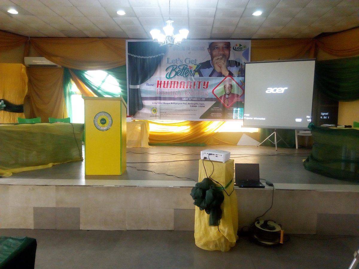TheDDBF's tweet photo. All stage set at the #Almubins Islamic organization program for the Unveiling the Gathering of Let's Get Better at the University of Lagos

#LetGetBetter
#Almubins. https://t.co/AhrWSx95Ot