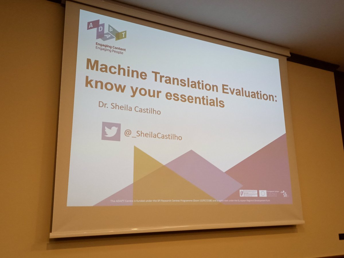 _SheilaCastilho's tweet photo. My tutorial at the #RANLP 2019 has just started. #MTEval @AdaptCentre https://t.co/FOY59H23DO