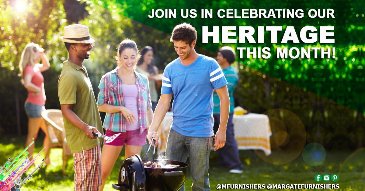 MFurnishers's tweet photo. As 𝓢𝓸𝓾𝓽𝓱 𝓐𝓯𝓻𝓲𝓬𝓪𝓷𝓼 we enjoy our diverse and rich Heritage. We hope this month is filled with positivity for the future.

#BraaiDay #HeritageDay #ProudlySouthAfrican #RainbowNation #NothingBeatsHome #RamsgateisReal #HomeStyling #KZNSouthCoast https://t.co/X5zuUkcuxo