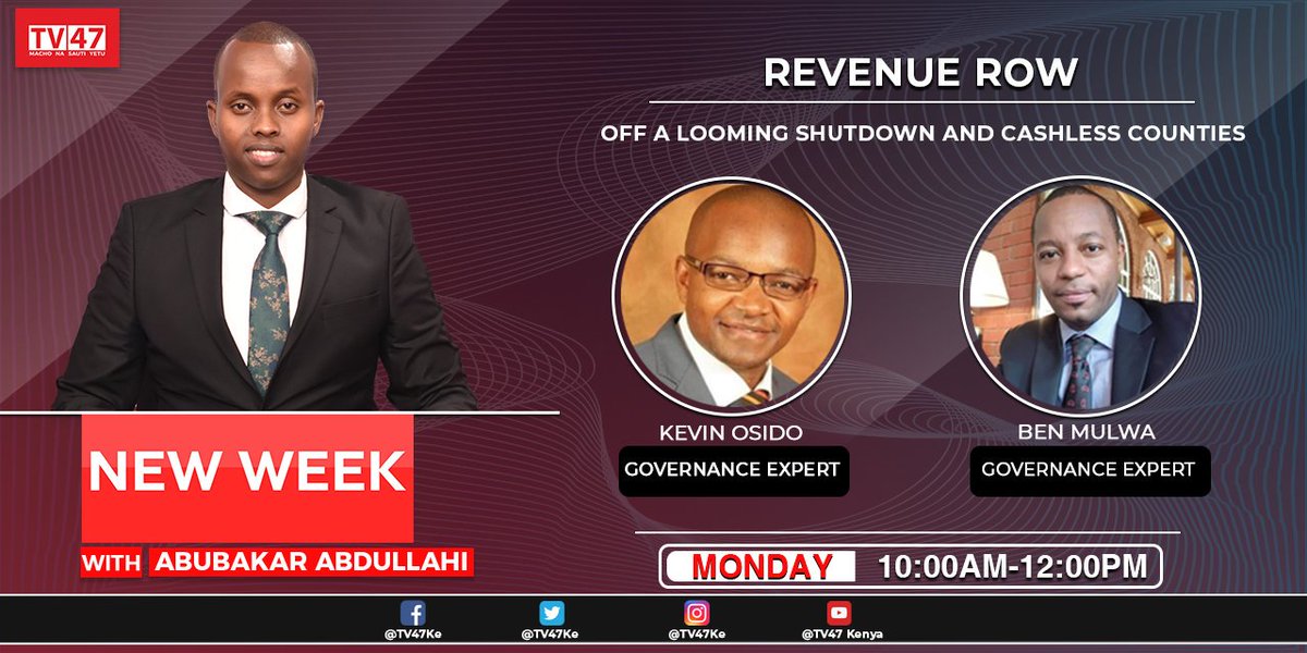 Abouhbakar's tweet photo. The two houses in the same premises agree on little more than their mutual dislike. Crying counties hint of a shutdown and the revenue row continues. On New week, we will discuss the Cashless counties.
Use #TV47NEWWEEK to share your thoughts. https://t.co/YY45vwd1J8