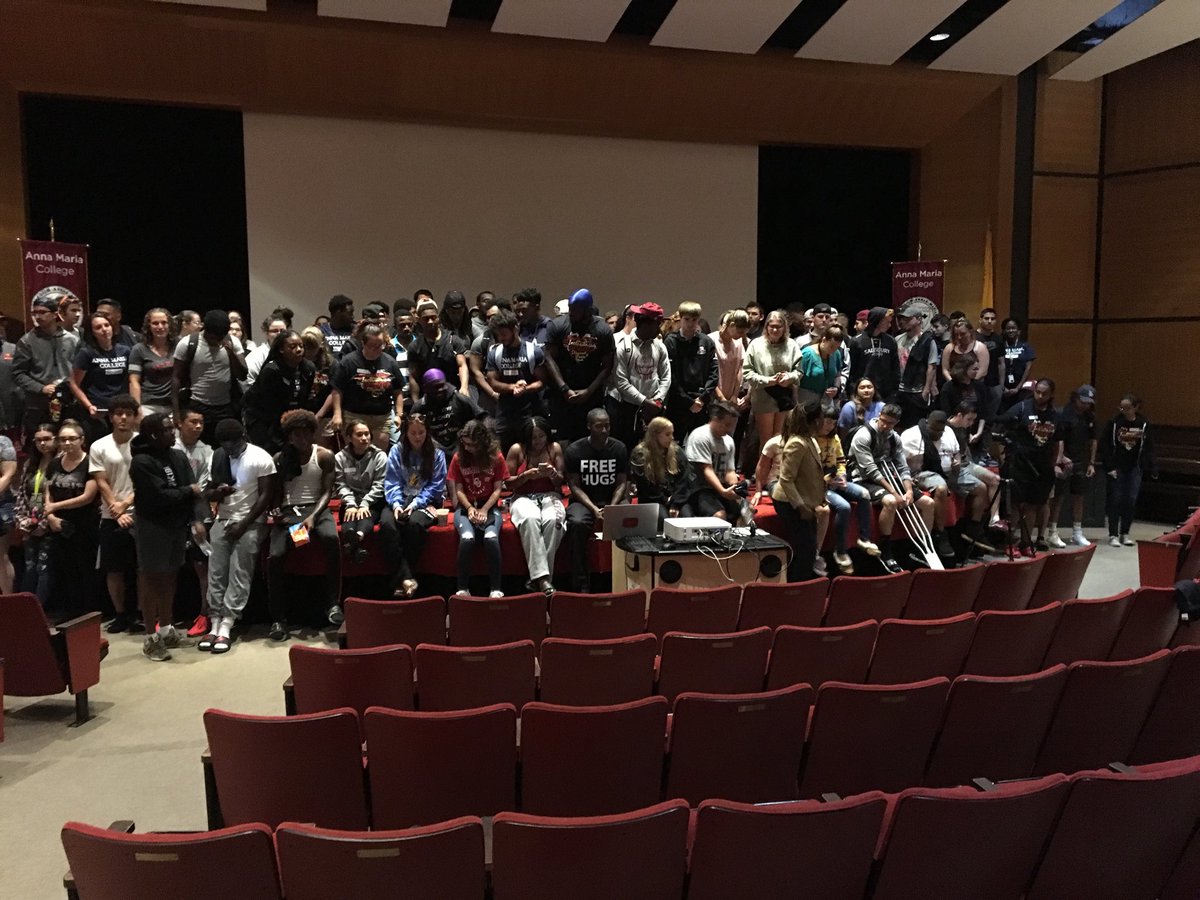 DeanKleinAmcats's tweet image. Amcats welcome Ken Nwadike Jr and his message of love