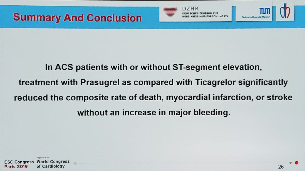 Gonzalo Perez (@gonzaeperez) on Twitter photo ISAR REACT 5.
Resultado inesperado!!!!
#Prasugrel superior a #Ticagrelor en eventos combinados sin mayor tasa de sangrado.
#ESCCongress <a href="/escardio/">European Society of Cardiology</a> <a href="/worldheartfed/">World Heart Federation</a> <a href="/SIAC_cardio/">SIAC</a> ISAR REACT 5.
Resultado inesperado!!!!
#Prasugrel superior a #Ticagrelor en eventos combinados sin mayor tasa de sangrado.
#ESCCongress <a href="/escardio/">European Society of Cardiology</a> <a href="/worldheartfed/">World Heart Federation</a> <a href="/SIAC_cardio/">SIAC</a>