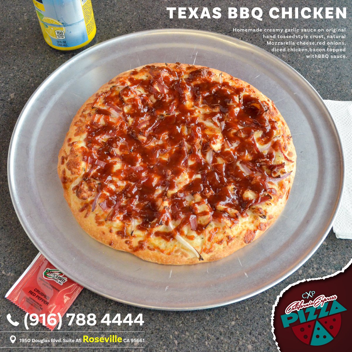 CAexpresspizza's tweet photo. TEXAS BBQ CHICKEN 😎

#welcome @eat @pizza #food #flavor #hunger #correctaddress #hungry  #lunch #entertainment #worldpizzas @ilovepizza #Smallsized #mediumsize #largesize #beverage @icecream #callnow #takeaway  #smile #Goodday @CAexpresspizza https://t.co/pxT29FQcZG