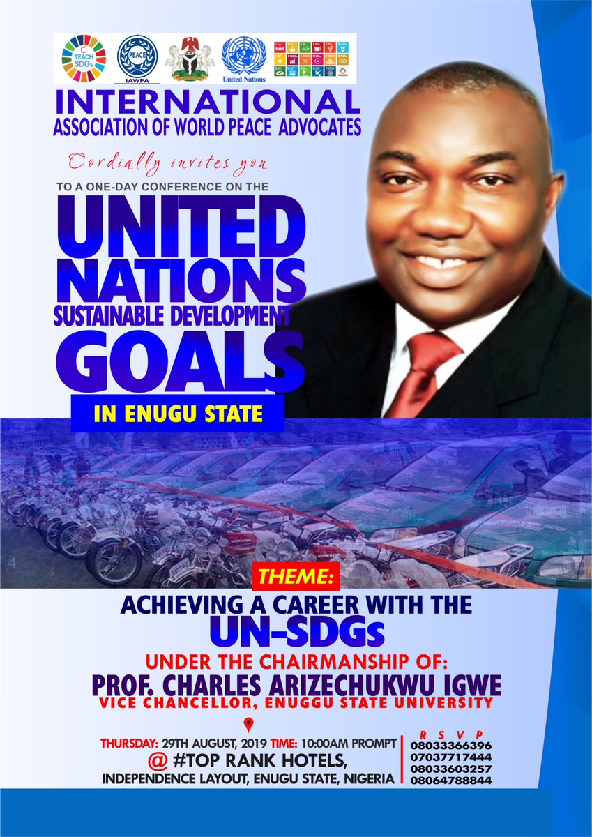 IAWPA's tweet photo. 2019 Enugu State Conference on UNSDG by IAWPA. https://t.co/E2MDojQZUS