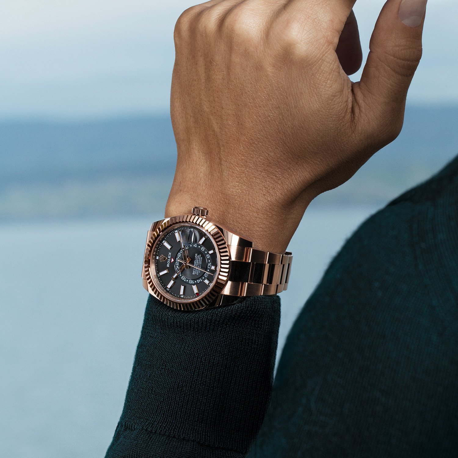 Rolex sky dweller wrist top
