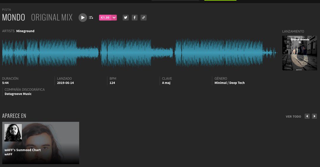 Datagroove's tweet photo. Mondo by Mineground charted by @waffdj ❤️ on @beatport
#waff #beatport #datagroove #techhouse #djmusic https://t.co/etsUYVdhGH