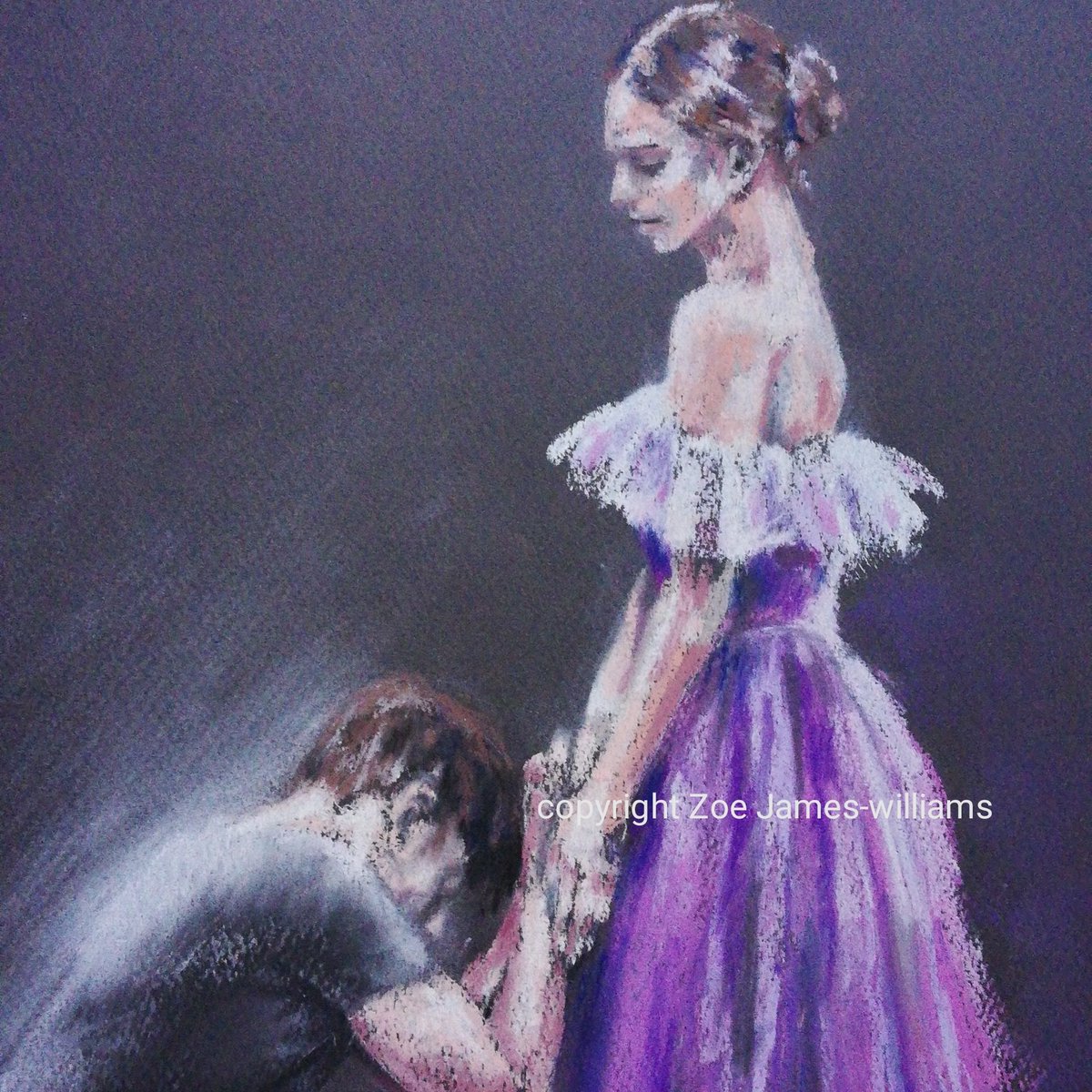 ZoeArtist's tweet photo. #ADeclarationOfLove Detail from rehearsal of act 3 #pasdedeux #onegin by #zoejameswilliams #pastel #polinasemionova
#jasonreilly . Such beautiful dancers I loved the passion and emotion of the scene. #pastelpainting #ballet #ballet4boys https://t.co/oDfmNypZ5x
