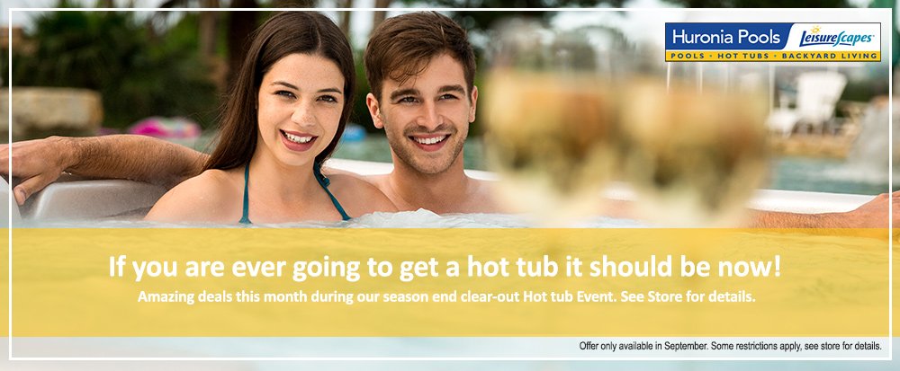 huroniapools's tweet image. If you are ever going to get a hot tub it should be now! Amazing deals this month during our season end clear-out Hot tub Event. See Store for details. huroniapools.com/cm1.cfm?page=h…