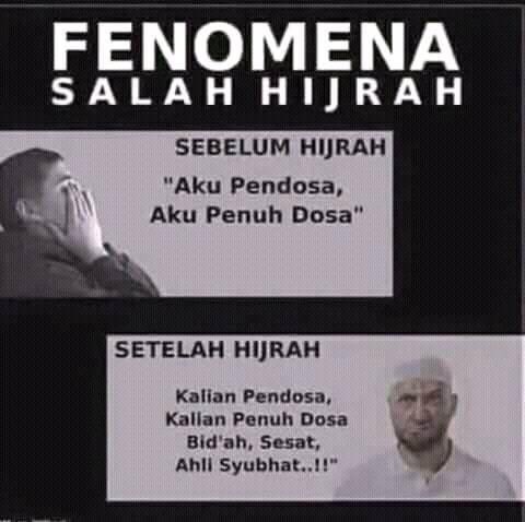 sahaL_AS's tweet photo. Di antara ciri SALAH HIJRAH: 

1. Ngrasa Islamnya paling benar. Yg ga sama dicap dosa, sesat. 

2. Keliru artikan “serius dlm berislam”: jadi tegang, saklek, sempit. Pdhl Islam itu mudah dan jembar.

3. Tertutup thdp keragaman paham dlm Islam. 

3. Intoleran thd yg beda. https://t.co/hkbHBJ0LsS