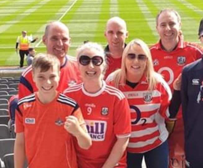 CarberyRangers's tweet photo. The Scannell Family including Mum Yvonne,  Dad Donal and son Dylan in @CrokePark supporting @OfficialCorkGAA And their son Kelan in the All Ireland Minor Football Final V @Galway_GAA . https://t.co/DIHvaY8mJd