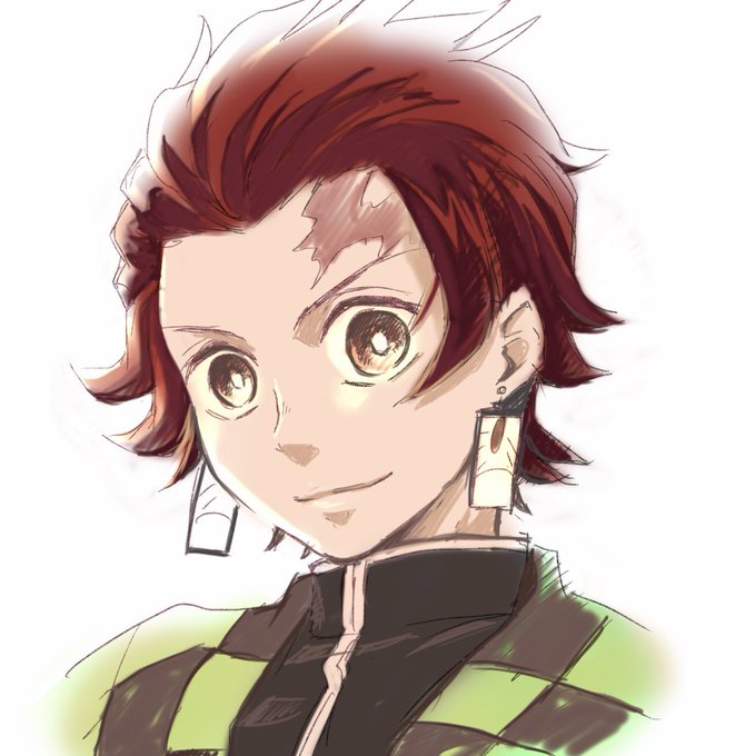 久松ゆのみ＠サレ妻リベンジ＠実験大好き・長嶺さん@奨学金借りたら人生こうなる！？さんがTwitterに投稿した竈門炭治郎(鬼滅の刃)のイラスト。