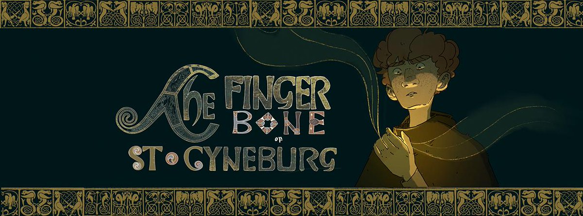 pyomatic's tweet photo. My comic The Finger Bone of St Cyneburg has launched!

714CE, England: a curse from a world of folklore forces a monk-in-training to search for a cure, alongside unlikely friends.

Site🐺 https://t.co/DH8mP1oabP
Tapas🐦https://t.co/zQrXdQqXsg
Webtoons🌿 https://t.co/10PR89UY7M https://t.co/gwY9xNW7ca
