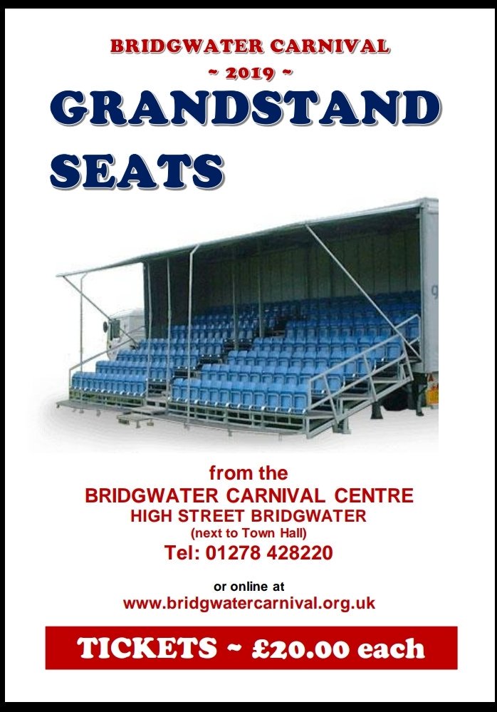 BCarnival's tweet image. ALMOST SOLD OUT! We really don&apos;t have many grandstand seats left - so book soon to avoid missing out:

#BridgwaterCarnival19 
Sat 2nd Nov - new start time 6pm!